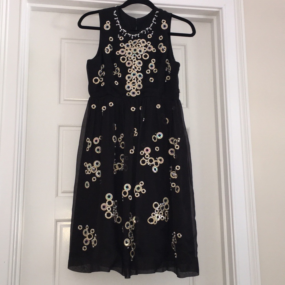 Vivienne Tam : Black sequined silk party dress